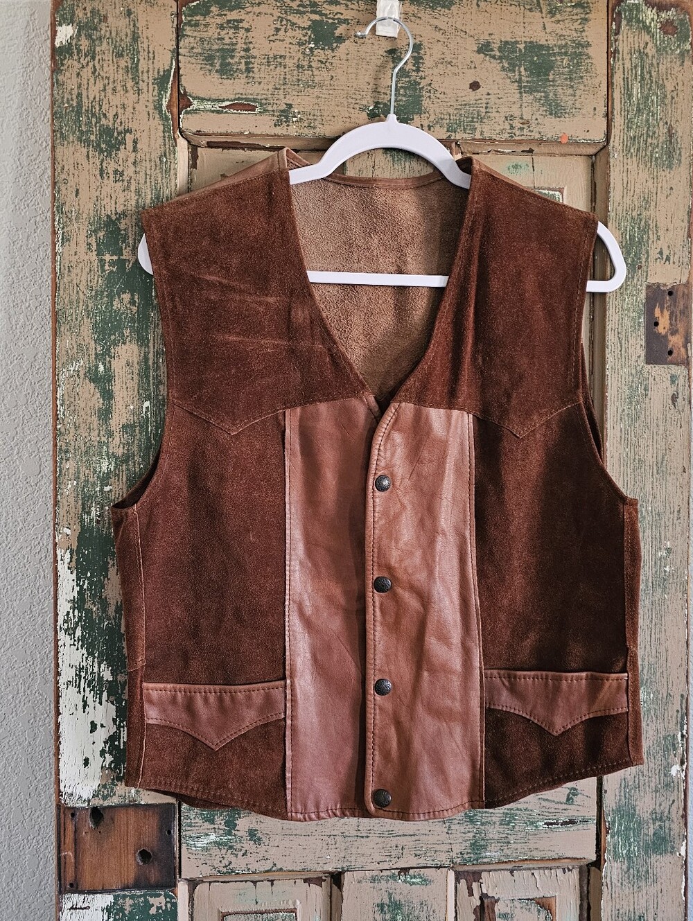 Vintage 70s Suede /leather Men's Vest Large